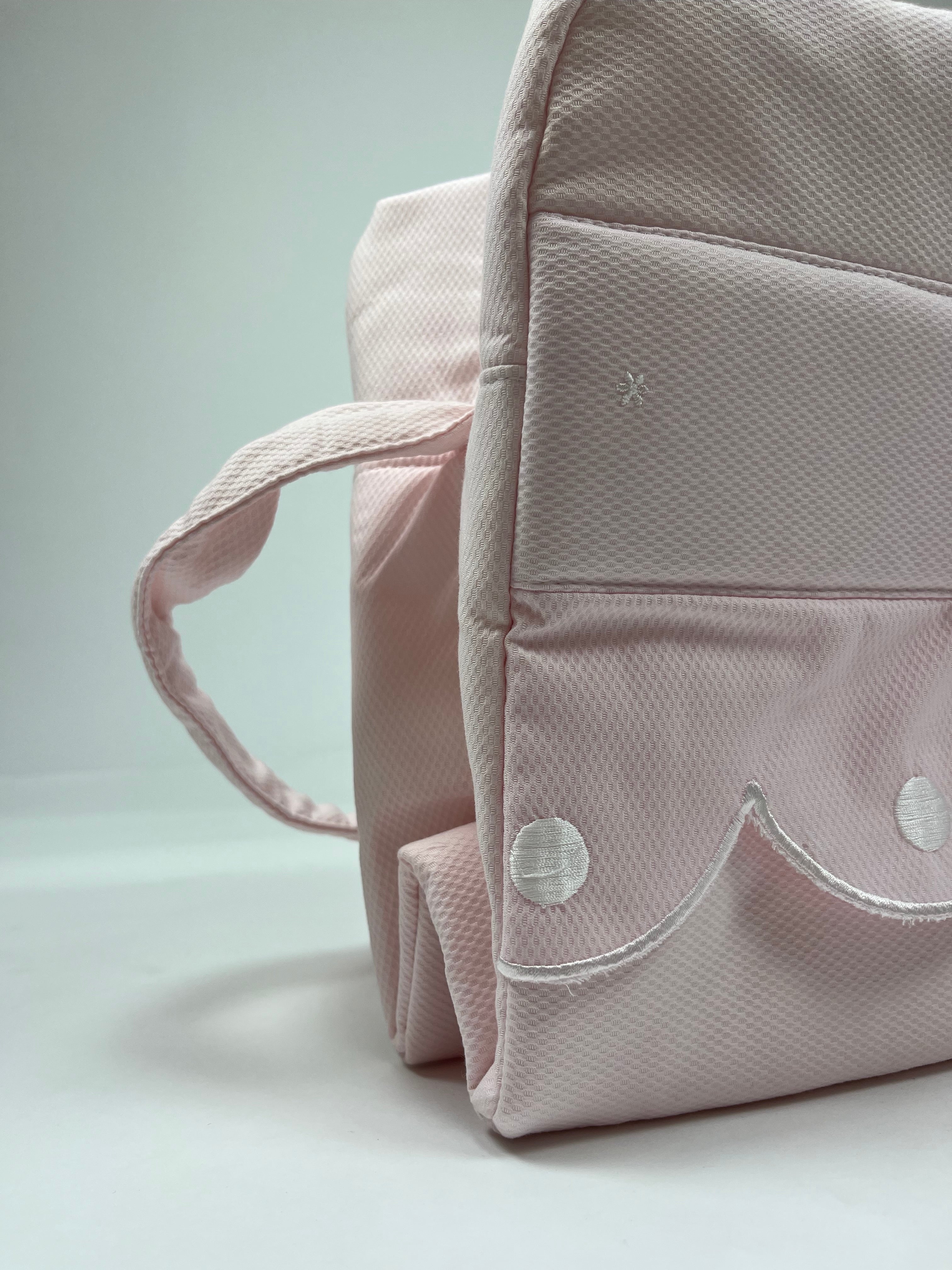 Bolso Maternal Rosa Piqué para Carrito | Elegante, Amplio y Práctico | BabyWorld