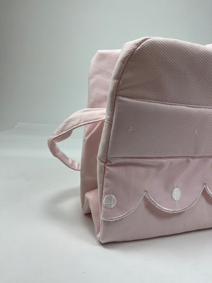 Bolso Maternal Rosa Piqué para Carrito | Elegante, Amplio y Práctico | BabyWorld